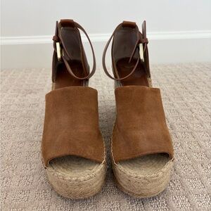 Steve Madden Tan Suede Espadrille Wedges